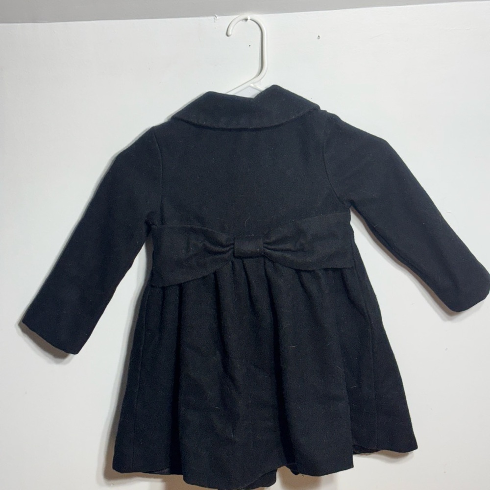 Black Wool Blend Coat - Picture 2 of 3